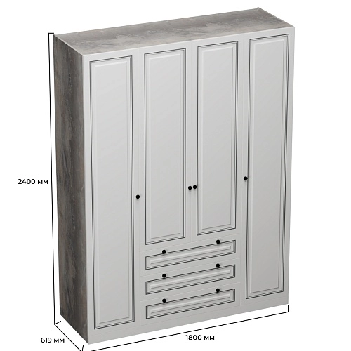 Шкаф четырехдверный для одежды с зеркалом A205-1.60Z