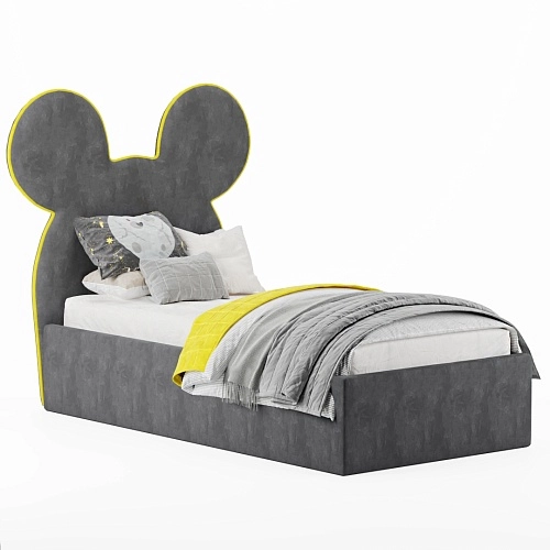 Кровать односпальная мягкая МИККИ с подъемным механизмом, 90x190