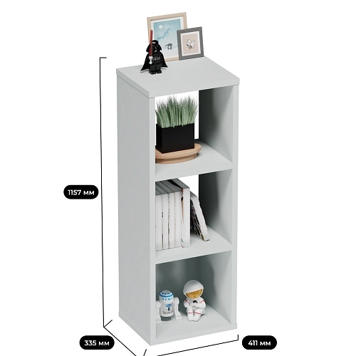 Cтеллаж сквозной книжный на 3 ниши с фасадом E803