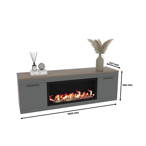 Тумба ТВ навесная с электрокамином L545.451