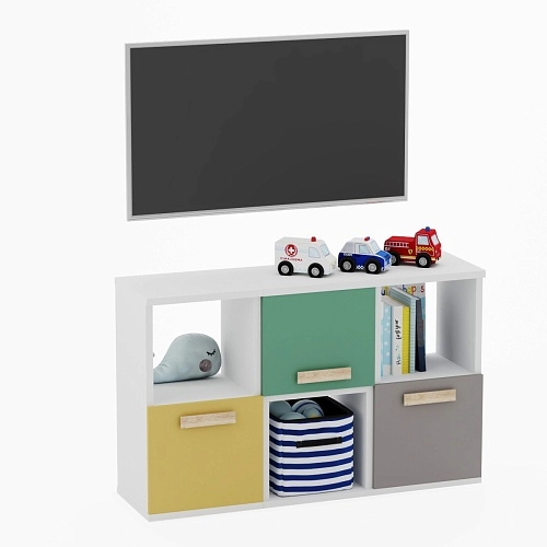 Cтеллаж сквозной книжный на 2 ниши E802  с фасадами 3 шт