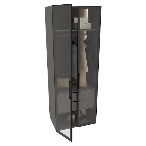 Шкаф для спальни с двумя ящиками и штангой с подсветкой R210.60-2