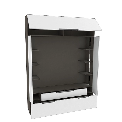 Секция для ТV с подсветкой, фасады в эмали LE406.44