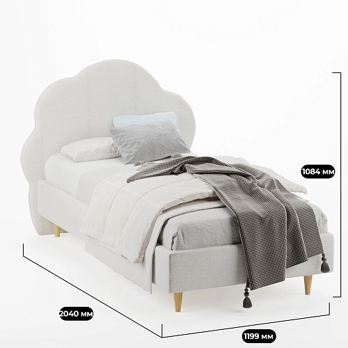 Кровать односпальная мягкая ОБЛАКО, 90x190