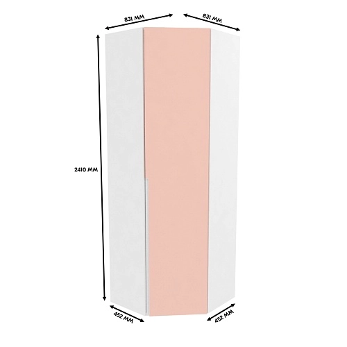 Шкаф угловой равносторонний, фасады в эмали LE218.1