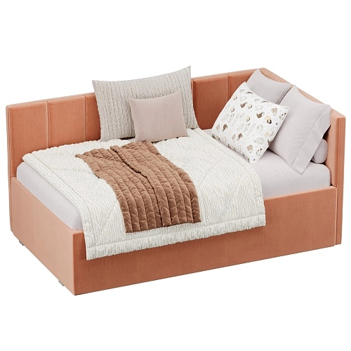 Кровать с подъемным механизмом и ящиком для белья ЛАЙН М1, 90х160