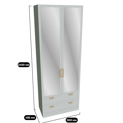 Шкаф двухдверный с ящиками с зеркалом A211.44Z