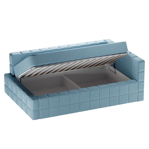 Кровать полутороспальная мягкая с ортопедической решеткой КВАДРО-П, 120х200