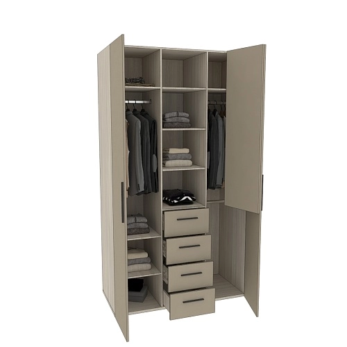 Шкаф трехдверный с ящиками глубокий L203.60