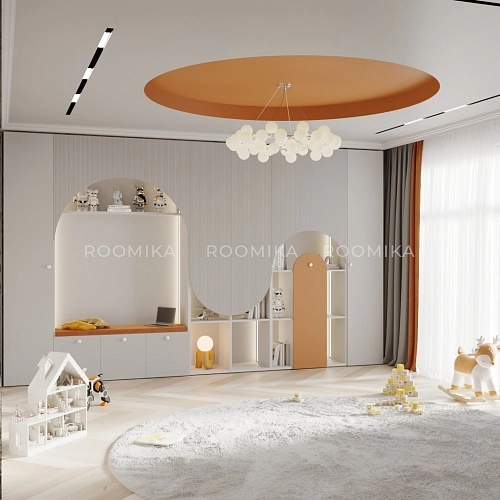 Стеллаж для книг с подсветкой, фрезерованные фасады в эмали LЕ253.44 L/R