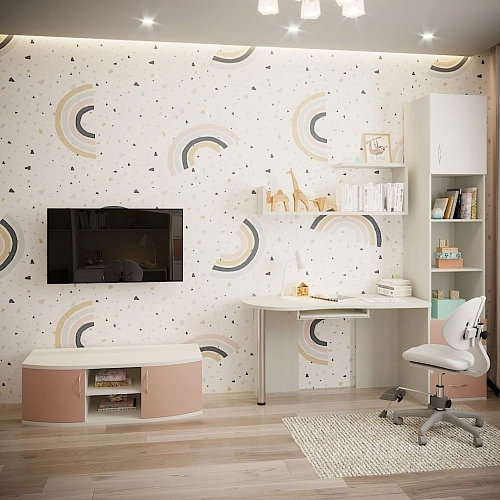 Рабочая зона со столом и шкафом Палермо для школьника