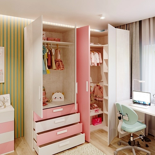 Рабочая зона у окна для девочки Левел