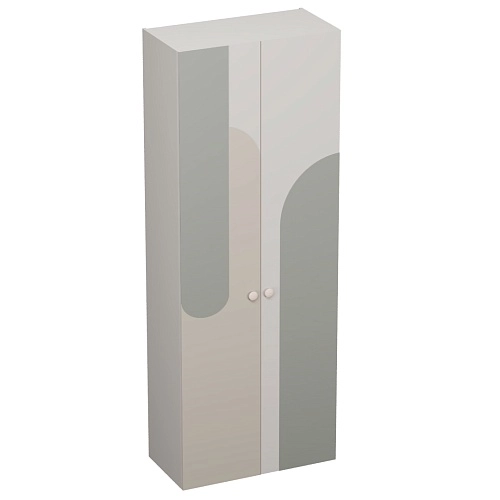 Шкаф двухдверный узкий, фрезерованные фасады в эмали LE210.44-1