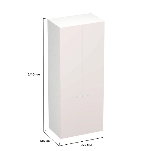 Шкаф двухдверный с фальш стенкой, фасады в эмали LE212