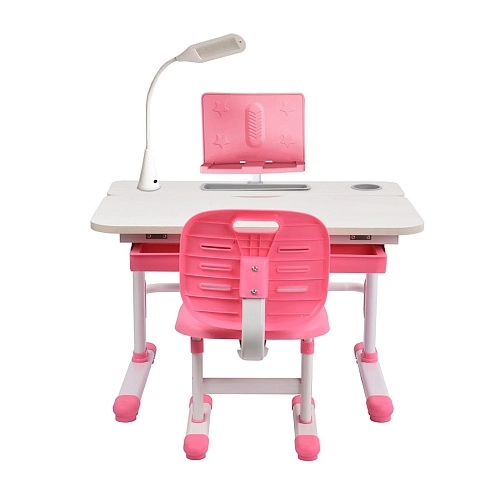 Комплект парта + стул Littonia Pink-w + лампа