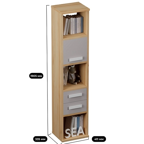 Cтеллаж сквозной книжный на 5 ниш E805