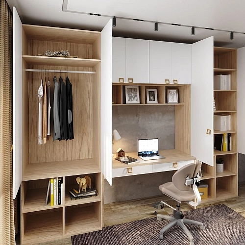 Рабочая зона со шкафом для школьника Лацио