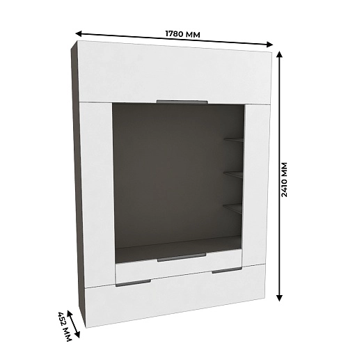 Секция для ТV с подсветкой, фасады в эмали LE406.44