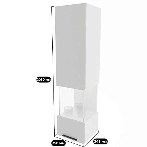 Шкаф навесной со стеклом, с подсветкой L381.2