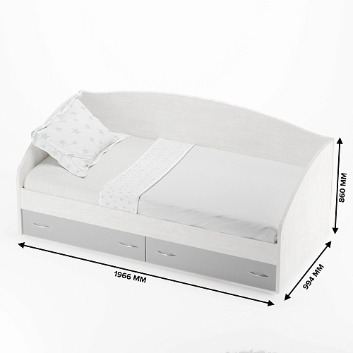 Кровать односпальная с ящиками P902N, 90x190