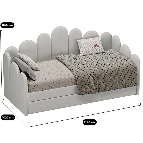 Мягкая кровать-диван ШЕЛЛ, 90x190