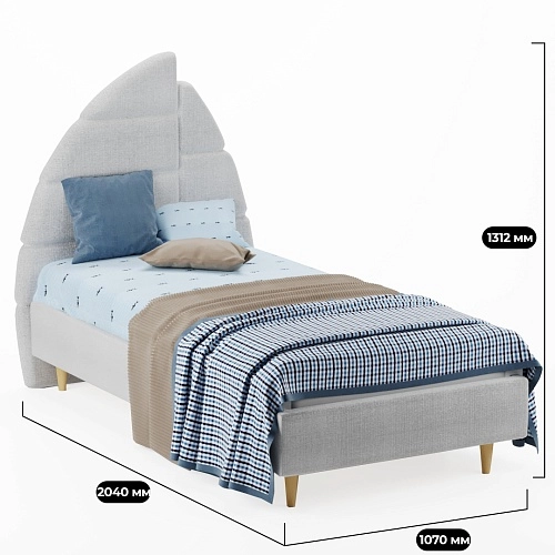 Кровать односпальная мягкая ПАРУС, 90х200