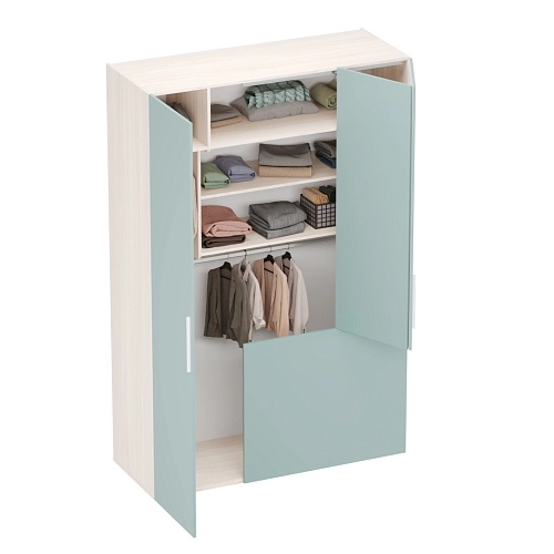 Шкаф двухдверный с фальш-стенкой и раздвижжными дверьми LG205 L/R