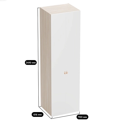 Шкаф двухдверный со штангой L243.60