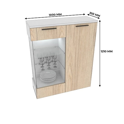 Шкаф напольный с подсветкой L202 L/R