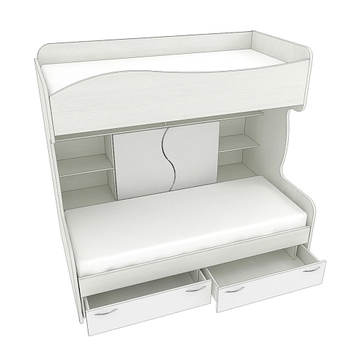 Кровать двухъярусная с лестницей комодом P904, 90x200