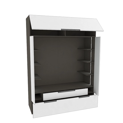 Секция для ТV с подсветкой, фасады в эмали LE406.60