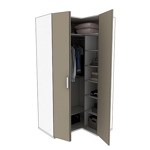 Шкаф угловой со складной дверью E209 L/R