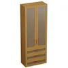 Шкаф книжный/для одежды с тремя ящиками, фасады натуральный ротанг L213