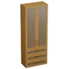 Шкаф книжный/для одежды с тремя ящиками, фасады натуральный ротанг L213