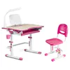 Комплект парта + стул трансформеры Lavoro Pink + лампа + подставка