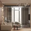 Прозрачная межкомнатная перегородка для спальни, стекло Титан GRACE 7