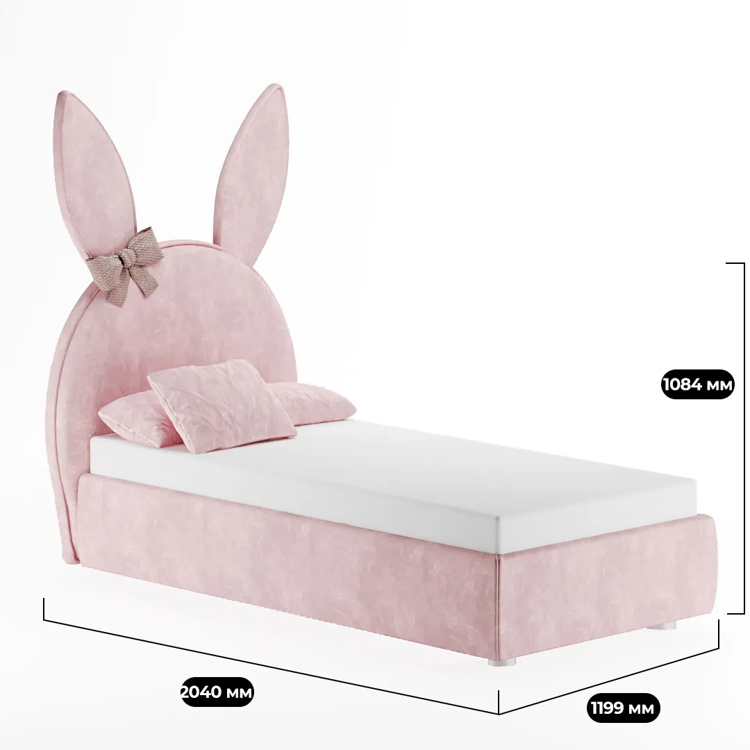 Кровать односпальная мягкая BUNNY  с подъемным механизмом, 90x190