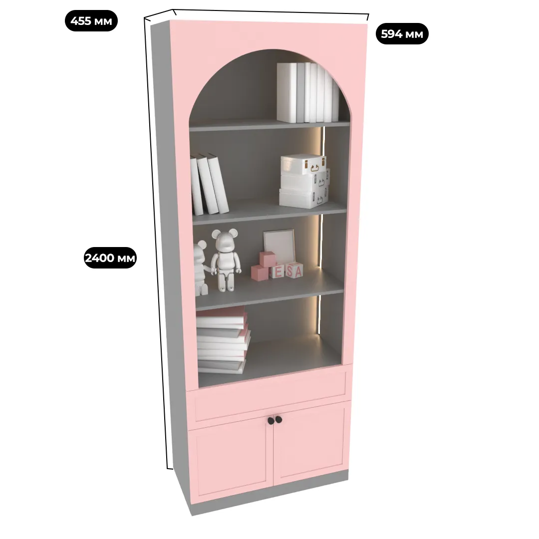 Шкаф книжный комбинированный с подсветкой А248.3