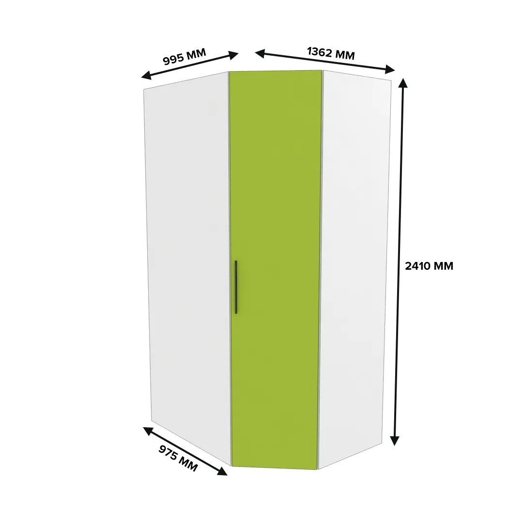 Шкаф угловой с подсветкой L209.60 L/R
