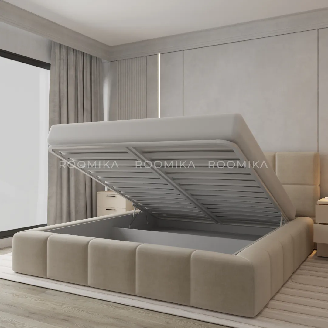 Кровать двуспальная мягкая QUADRO-soft  с подъемным механизмом, 140x200