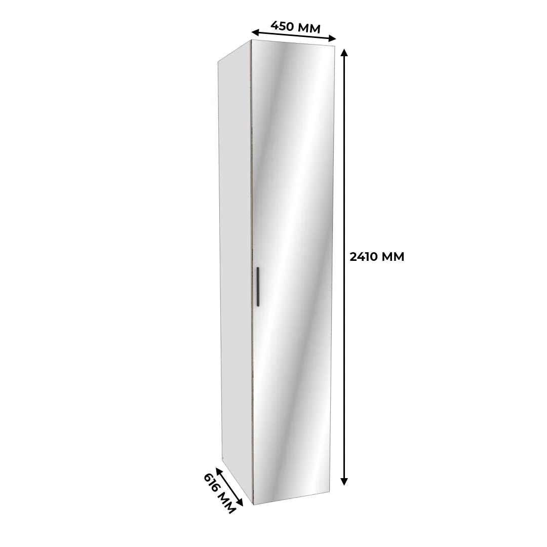 Шкаф 1 дверный узкий с зеркалом L-220.60-1Z