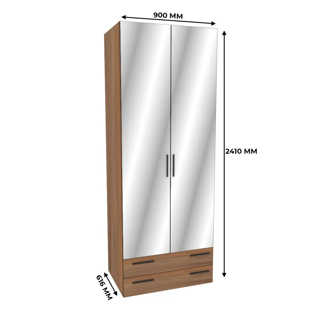 Шкаф двустворчатый с ящиками и с зеркалом L-211.60Z