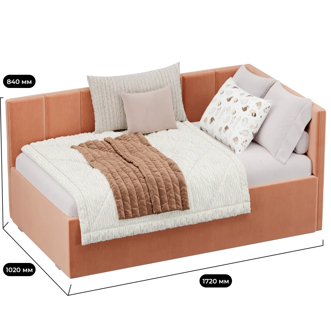 Кровать с подъемным механизмом и ящиком для белья LINE М1, 90х160