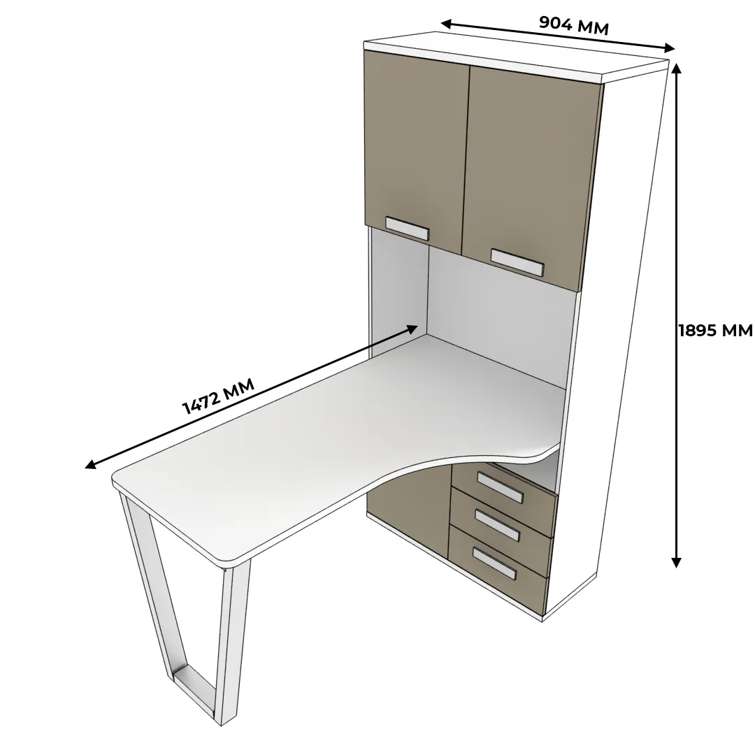 Шкаф со встроенным столом шириной 904мм E404 L/R