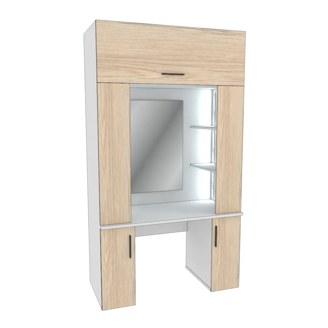 Стол туалетный с секцией и зеркалом с подсветкой  L-404.60