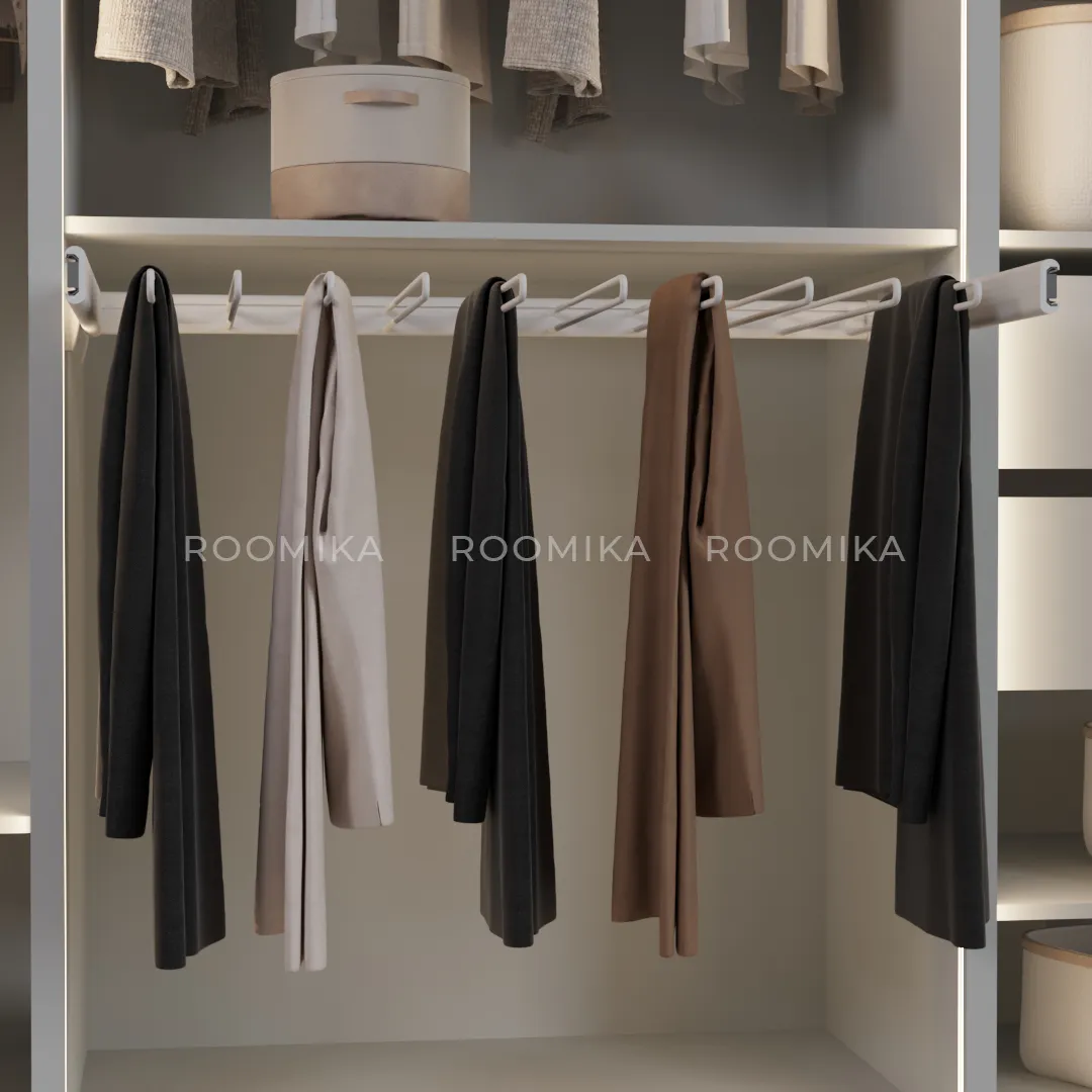 BELLE  Вешалка для брюк, 900 мм, цвет белый, BE90TRWH