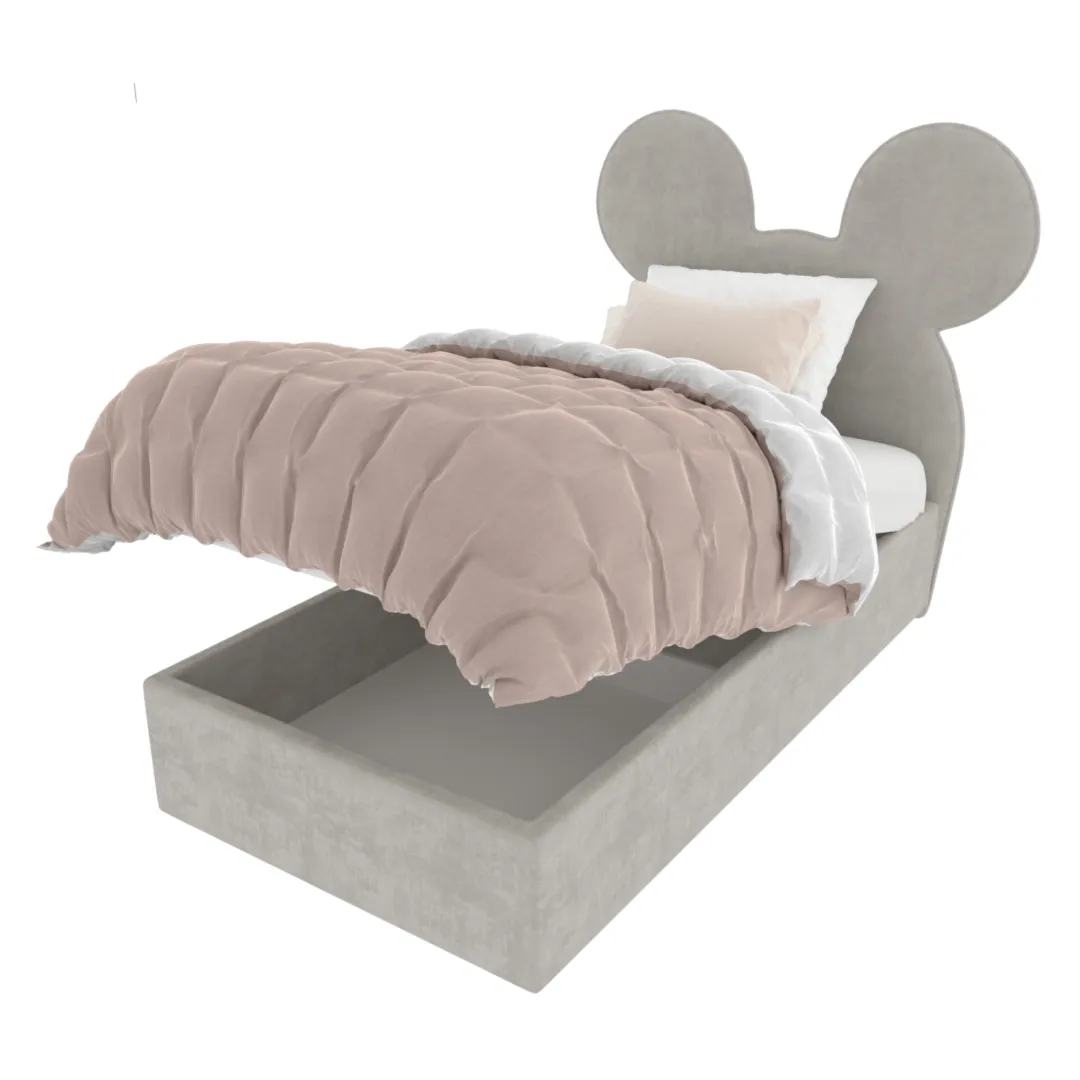 Кровать односпальная мягкая MICKEY с подъемным механизмом, 90x190