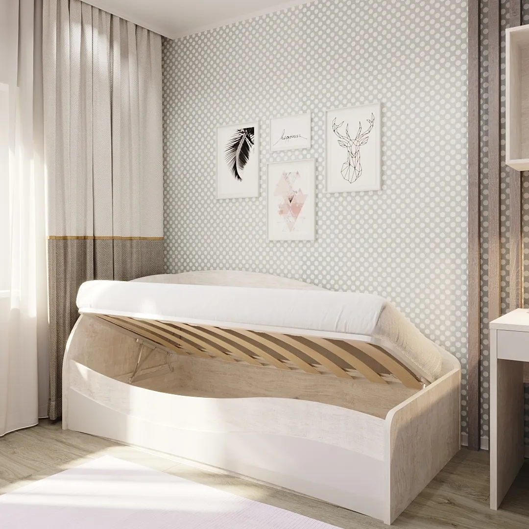 Кровать односпальная P901 с подъемным механизмом, 90x190