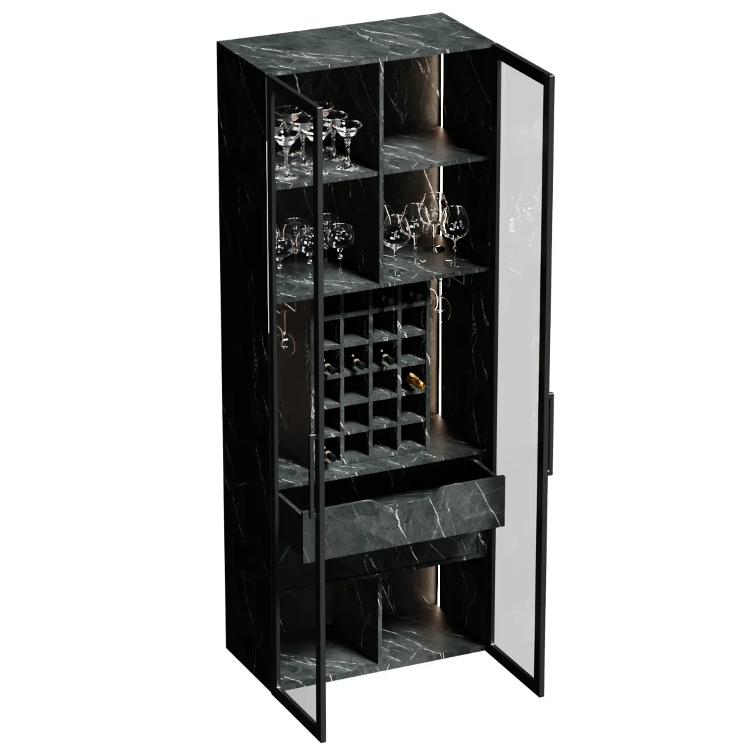 Шкаф-бар со встроенными ящиками с подсветкой R217