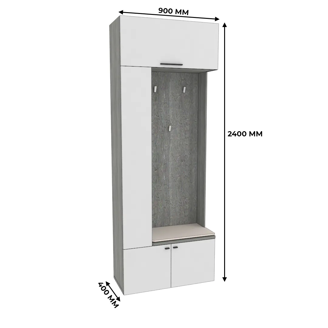 Секция с вешалкой и полками с подсветкой LG409 L/R